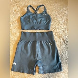 Oner Active Classic Seamless Shorts & Bra Set Light Denim Marl